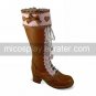 Handmade Red PU Leather 4.5cm High Heel Sweet Lolita Boots