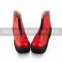 Handmade Red PU Leather 7cm High Heel Punk Lolita Boots