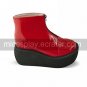 Handmade Red PU Leather 7cm High Heel Punk Lolita Boots