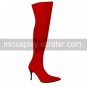 Handmade Red PU Leather 9.5cm High Heel Casual Lolita Boots