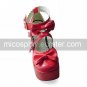 Handmade Red PU Leather 12cm High Heel Sweet Lolita Shoes with Bow