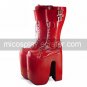 Handmade Red PU Leather 25cn Platform Punk Lolita Boots