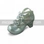 Handmade Silver PU Leather 7.5cm High Heel Sweet Lolita Shoes with Bow