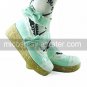 Handmade Sweet Light Green and White PU Leather 5.5cm Wedge Country Lolita Shoes