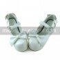 Handmade White and Red PU Leather 8cm Wedge Classic Lolita Shoes