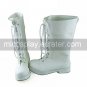Handmade White PU Leather 2.5cm Flat Princess Lolita Boots