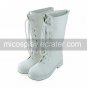 Handmade White PU Leather 2.5cm Flat Princess Lolita Boots