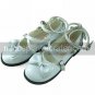 Handmade White PU Leather 2cm Flat Sweet Lolita Shoes with Bow with Bow