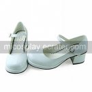Handmade White PU Leather 4.5cm High Heel Casual Lolita Shoes