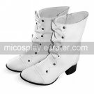 Handmade White PU Leather 4.5cm High Heel Classic Lolita Boots