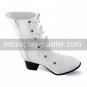 Handmade White PU Leather 4.5cm High Heel Classic Lolita Boots