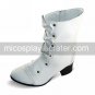 Handmade White PU Leather 4.5cm High Heel Classic Lolita Boots