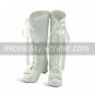 Handmade White PU Leather 4.5cm High Heel Classic Lolita Boots1