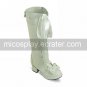 Handmade White PU Leather 4.5cm High Heel Classic Lolita Boots1