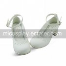 Handmade White PU Leather 4.5cm High Heel Country Lolita Shoes
