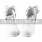 Handmade White PU Leather 4.5cm High Heel Hollowed Heart-shape Trim Sweet Lolita Shoes