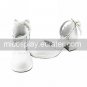 Handmade White PU Leather 4.5cm High Heel Hollowed Heart-shape Trim Sweet Lolita Shoes