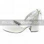Handmade White PU Leather 4.5cm High Heel Hollowed Heart-shape Trim Sweet Lolita Shoes