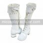 Handmade White PU Leather 4.5cm High Heel Princess Lolita Boots