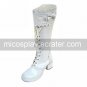 Handmade White PU Leather 4.5cm High Heel Princess Lolita Boots