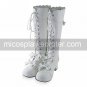 Handmade White PU Leather 4.5cm High Heel Princess Lolita Boots 1