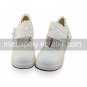 Handmade White PU Leather 4.5cm Wedge Classic Lolita Shoes