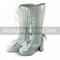 Handmade White PU Leather 6.3cm High Heel Country Lolita Boots 1