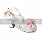 Handmade White PU Leather 6.3cm High Heel Pink Bow Sweet Lolita Shoes