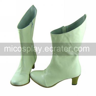 Handmade White PU Leather 6.3cm High Heel Princess Lolita Boots1