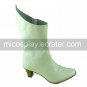 Handmade White PU Leather 6.3cm High Heel Princess Lolita Boots1