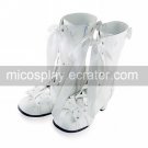 Handmade White PU Leather 6.3cm High Heel Princess Lolita Boots1