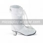 Handmade White PU Leather 6.3cm High Heel Princess Lolita Boots1