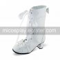 Handmade White PU Leather 6.3cm High Heel Princess Lolita Boots1