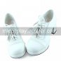 Handmade White PU Leather 6.3cm High Heel Princess Lolita Shoes