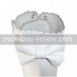 Handmade White PU Leather 6.3cm High Heel Sweet Lolita Boots with Bow