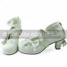 Handmade White PU Leather 6.3cm High Heel Sweet Lolita Shoes