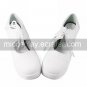 Handmade White PU Leather 7.5cm High Heel Classic Lolita Shoes with Shoelace