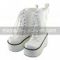 Handmade White PU Leather 7cm Platform Princess Lolita Boots