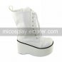 Handmade White PU Leather 7cm Platform Princess Lolita Boots