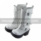 Handmade White PU Leather 8cm High Heel Classic Lolita Boots