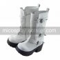 Handmade White PU Leather 8cm High Heel Classic Lolita Boots