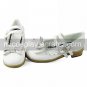 Handmade White PU Leather Flat Sweet Lolita Shoes with Lace