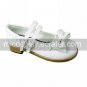 Handmade White PU Leather Flat Sweet Lolita Shoes with Lace