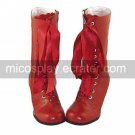 Handmade Wine Red PU Leather 4.3cm High Heel Classic Lolita Boots