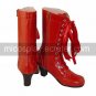 Handmade Wine Red PU Leather 4.3cm High Heel Classic Lolita Boots