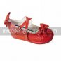 Handmade Wine Red PU Leather 5cm Wedge Sweet Lolita Shoes with Bow