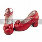 Handmade Wine Red PU Leather 6.3cm High Heel Sweet Lolita Shoes