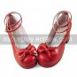 Handmade Wine Red PU Leather 6.3cm High Heel Sweet Lolita Shoes