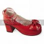 Handmade Wine Red PU Leather 6.3cm High Heel Sweet Lolita Shoes