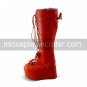 Handmade Wine Red PU Leather 9cm Wedge Sweet Lolita Boots